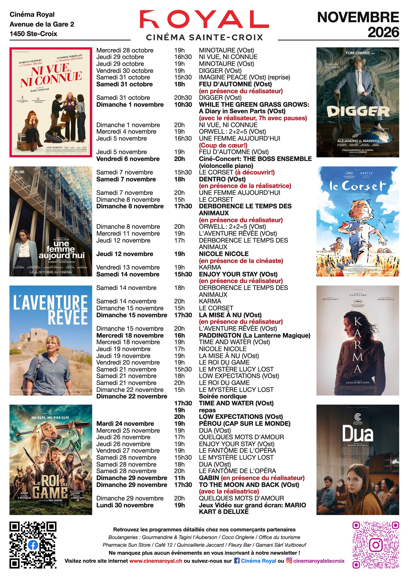 Publicité : CINEMA NOVEMBRE 2026